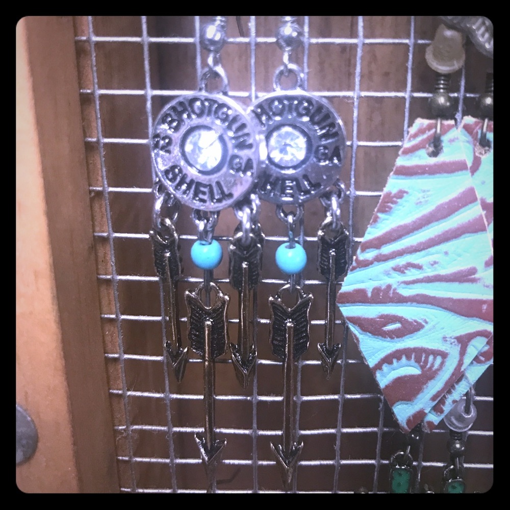 Shot gun shell Dangle Earrings.